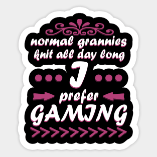 Grandma Gaming Gamble Video Games Gift Console Sticker